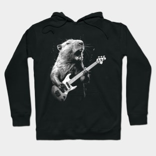 Capybara Playing Guitar Hoodie